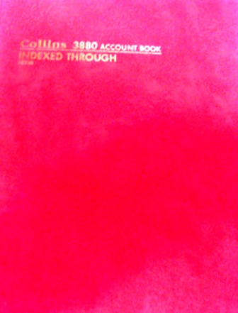 Collins 10926 3880 Indexed Through Account Book 84 leaf A4 Red